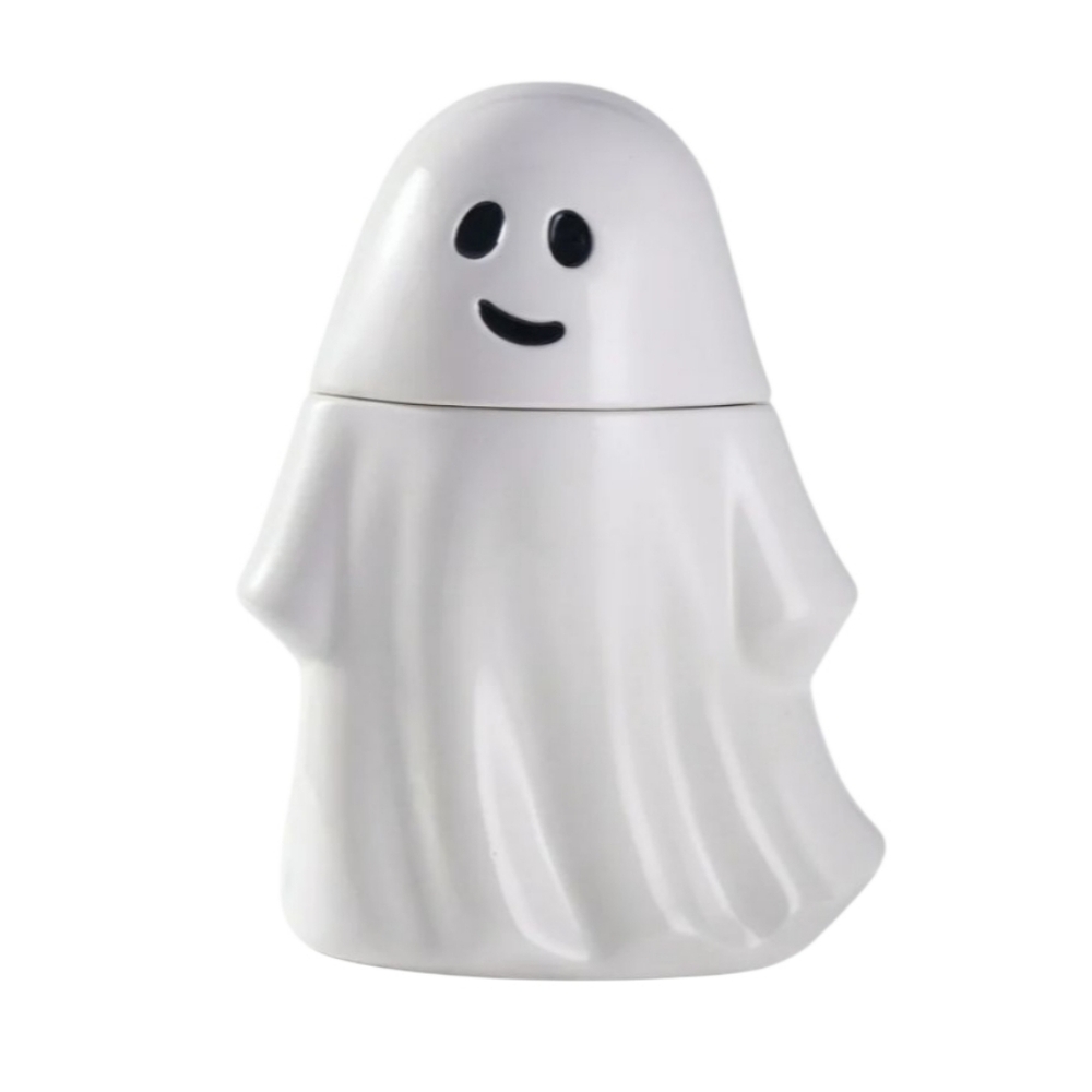 Way to Celebrate Halloween Ceramic Ghost Treat Jar, Food Storage